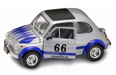 DCM18-Pi-92338-R SCALA: 1:18 – PIROGIOCHI – MOD.: Fiat 500 - 695ss abarth 1963-nr 66 silver  