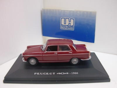 DCM43-Uh 1852 -SCALA43 UNIVERSAL H. MOD: PEUGEOT 404 1968 BURGUNDY bordeaux