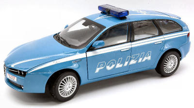 SCALA: 1:18 - MONDO MOTORS - MOD.: ALFA ROMEO 159 SW POLIZIA 